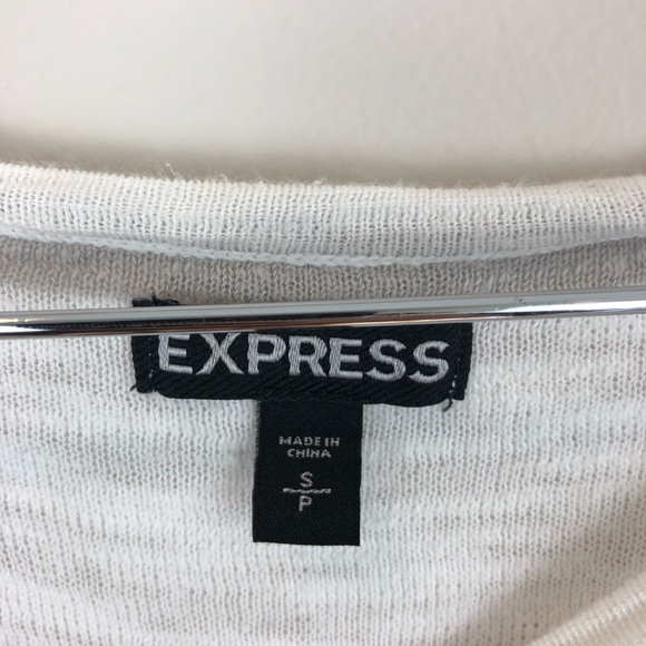 Express White and Gray Top with Drawstring - Picture 3 of 5